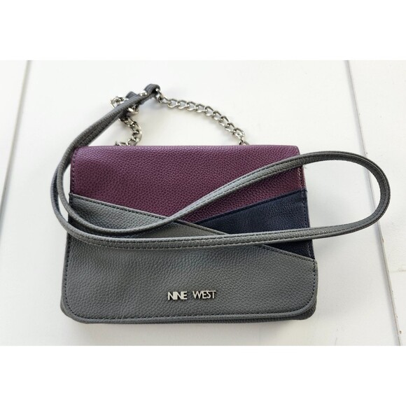 NINE WEST BAG Crossbody Clutch Purse Colorblock Retro Vibe 5.5"x7.5" - Picture 1 of 11